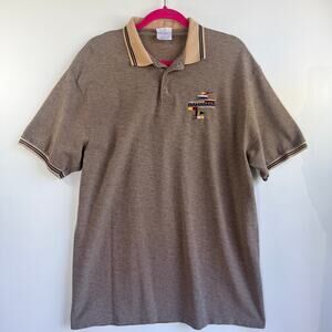 Vintage 90s Stedman by Hanes "Bahamas" Polo Shirt | Mean's XL Tan Textured Knit